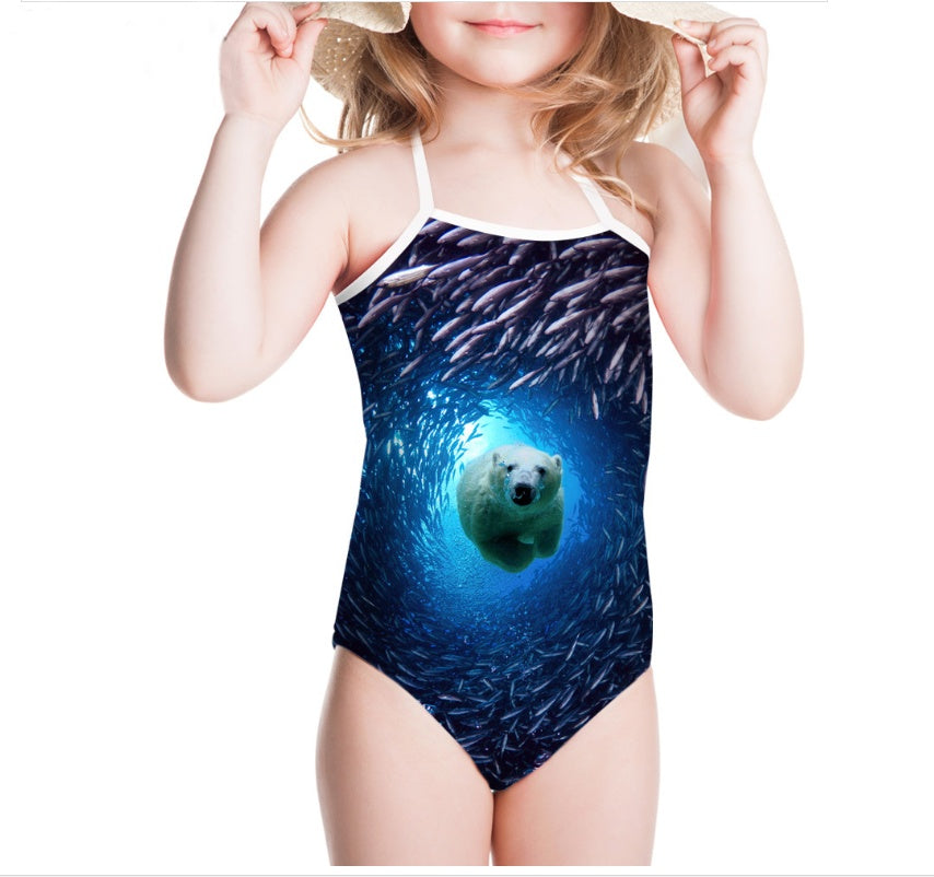 One-pieces Children's Swimwear Bathing Suit Printing Girls' Swimsuit Summer Baby Bodysuits